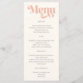 Retro Moderne Minimalistische Pastel Zomer Bruilof Menu (Voorkant)