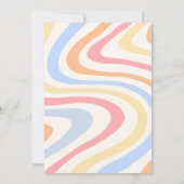 Retro Moderne Minimalistische Pastel Zomer Bruilof Save The Date (Achterkant)