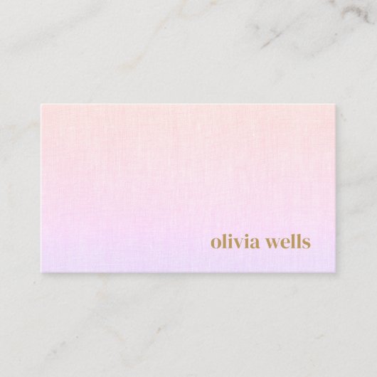 Retro Moderne Minimalistische Roze Gradiënt Visitekaartje (Voorkant)