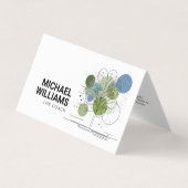 Retro Moderne Minimalistische Tree Life Coach Blau Visitekaartje (Voorkant)