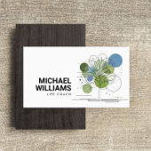 Retro Moderne Minimalistische Tree Life Coach Blau Visitekaartje