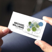 Retro Moderne Minimalistische Tree Life Coach Blau Visitekaartje