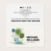 Retro Moderne Minimalistische Tree Life Coach Groe Visitekaartje (Buitenkant ongevouwen)