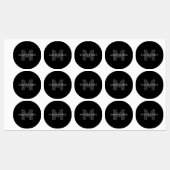Retro Moderne Naam/Naam Bewerkbaar Monogram Zwart Labels (Vel)