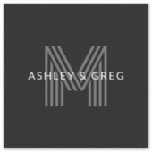 Retro Moderne Naam/s Bewerkbaar Monogram Zwart & G Sticker (Voorkant)