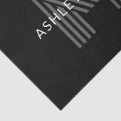 Retro Moderne Naam/s Bewerkbaar Monogram Zwart & G Tissuepapier (Detail)