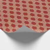 Retro moderne Oranje bruine jaren zeventig geometr Cadeaupapier (Hoek)