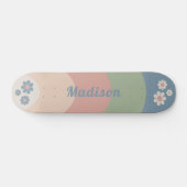 Retro Moderne Pastel Curves Gepersonaliseerd Persoonlijk Skateboard (Horizontaal)