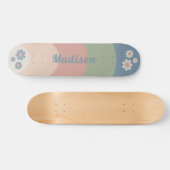 Retro Moderne Pastel Curves Gepersonaliseerd Persoonlijk Skateboard (Horizontaal)