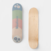 Retro Moderne Pastel Curves Gepersonaliseerd Persoonlijk Skateboard (Voorkant)