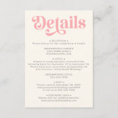 Retro Moderne Pastel Trouwdetails Informatiekaartje (Voorkant)