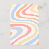 Retro Moderne Pastel Trouwdetails Informatiekaartje (Achterkant)