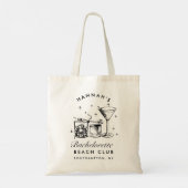 Retro moderne persoonlijk aangepaste bruidsmeisjes tote bag (Achterkant)