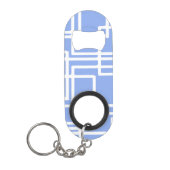 Retro Moderne Rechthoeken op het Blauw van de Mini Flessenopener (Voorkant)