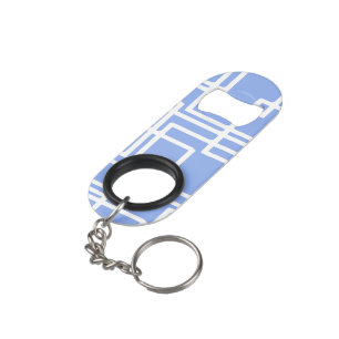 Retro Moderne Rechthoeken op het Blauw van de Mini Flessenopener