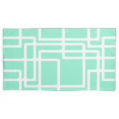 Retro moderne rechthoeken op verdunde Aqua Kussensloop (Voorkant-Links)