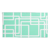 Retro moderne rechthoeken op verdunde Aqua Kussensloop (Achterkant-Rechts)