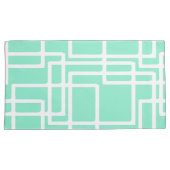 Retro moderne rechthoeken op verdunde Aqua Kussensloop (Voorkant-Rechts)