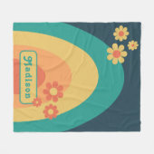 Retro Moderne Regenboog Madelief Naam Fleece Deken (Voorkant (Horizontaal))