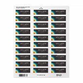 Retro moderne regenboog zwart Retour Adres Label (Full Sheet)
