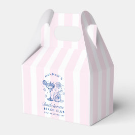Retro moderne roze & blauwe vrijgezellenweekend bedankdoosjes