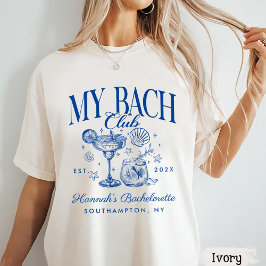 Retro moderne roze & blauwe vrijgezellenweekend t-shirt
