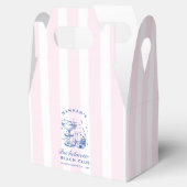 Retro moderne roze en blauwe vrijgezellenweekend bedankdoosjes (Geopend)