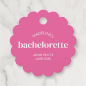 Retro moderne roze meiden afscheid van het meisjes bedankjes labels (Voorkant)