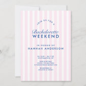 Retro Moderne Roze Meidenavond Weekend Kaart (Voorkant)