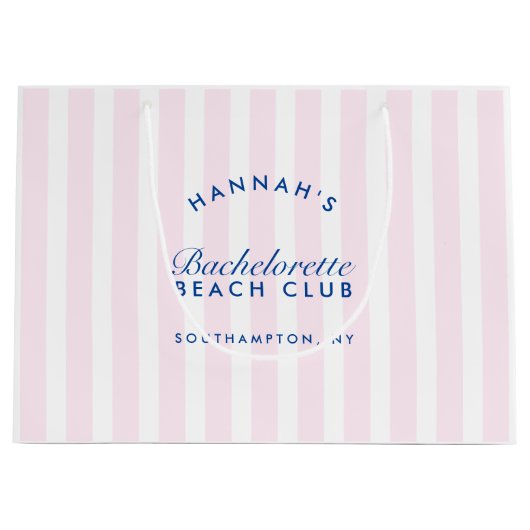 Retro Moderne Roze & Navy Bachelorette Groot Cadeauzakje (Voorkant)
