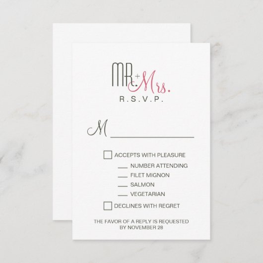 Retro Moderne RSVP (Voorkant / Achterkant)