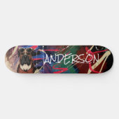 Retro Moderne Schattigee Gepersonaliseerde familie Persoonlijk Skateboard (Horizontaal)