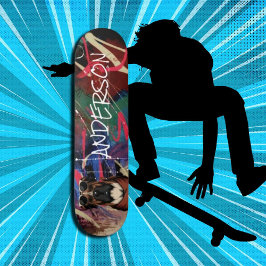 Retro Moderne Schattigee Gepersonaliseerde familie Persoonlijk Skateboard