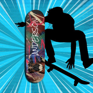 Retro Moderne Schattigee Gepersonaliseerde familie Persoonlijk Skateboard