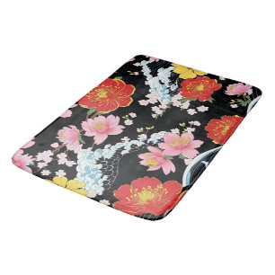 Retro Moderne Seigaiha Sakura Bloemen Japan feest Badmat