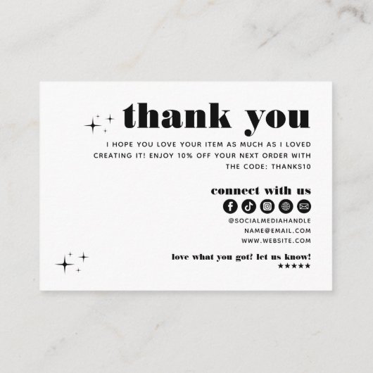 Retro Moderne Sieraden Zorg Chic Dank u Business Informatiekaartje (Achterkant)