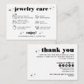 Retro Moderne Sieraden Zorg Chic Dank u Business Informatiekaartje (Voorkant / Achterkant)
