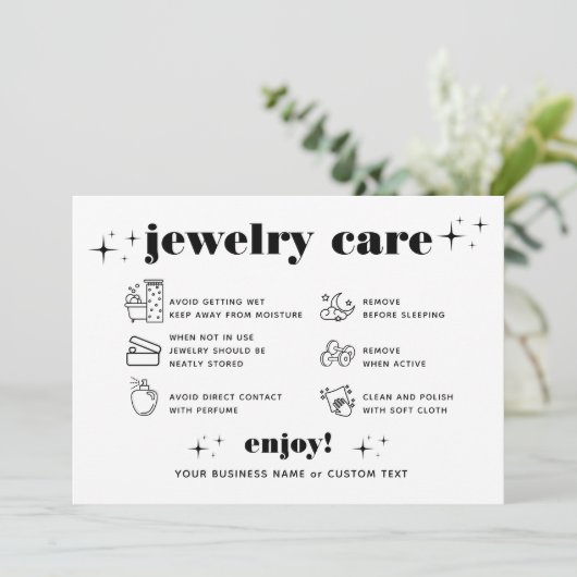 Retro Moderne Sieraden Zorg Dank u Bedrijf Logo Kaart (Staand voorkant)