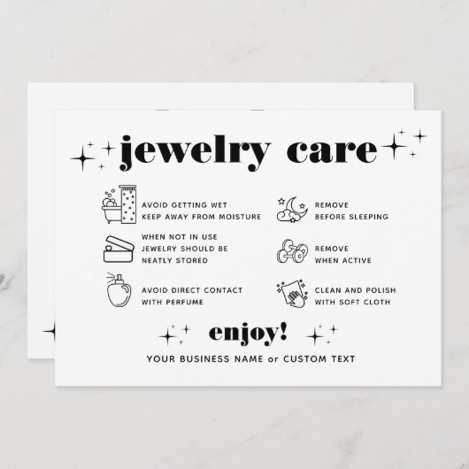 Retro Moderne Sieraden Zorg Dank u Bedrijf Logo Kaart (Voorkant / Achterkant)