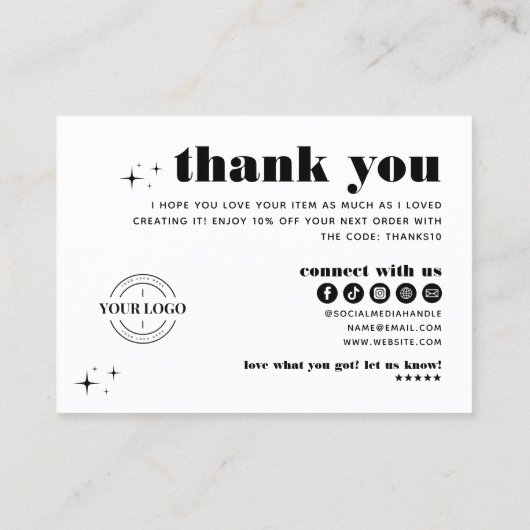 Retro Moderne Sieraden Zorg Dank u Bedrijf Logo Visitekaartje (Achterkant)