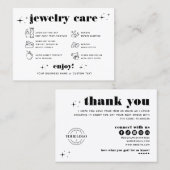 Retro Moderne Sieraden Zorg Dank u Bedrijf Logo Visitekaartje (Voorkant / Achterkant)