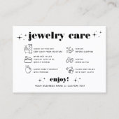 Retro Moderne Sieraden Zorg Dank u Bedrijf Logo Visitekaartje (Voorkant)