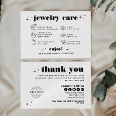 Retro Moderne Sieraden Zorg Dank u Logo Business Informatiekaartje