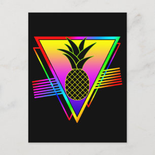 Retro Moderne Silhouet Ananas Zomerfruit Briefkaart