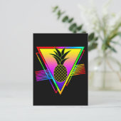Retro Moderne Silhouet Ananas Zomerfruit Briefkaart (Staand voorkant)