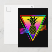 Retro Moderne Silhouet Ananas Zomerfruit Briefkaart (Voorkant / Achterkant)