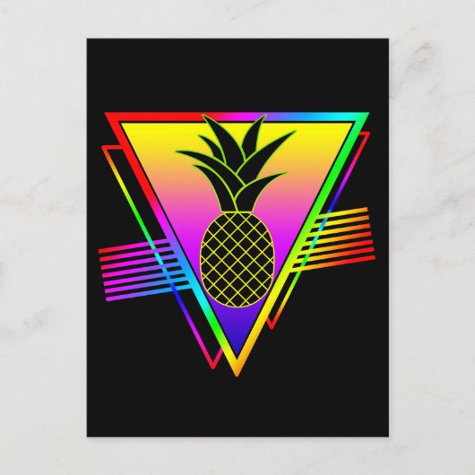 Retro Moderne Silhouet Ananas Zomerfruit Briefkaart (Voorkant)