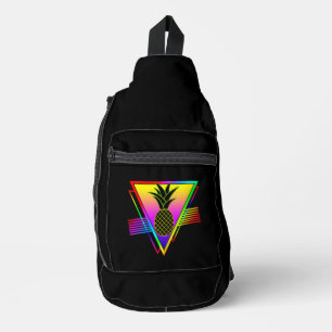 Retro Moderne Silhouet Ananas Zomerfruit Sling Bag
