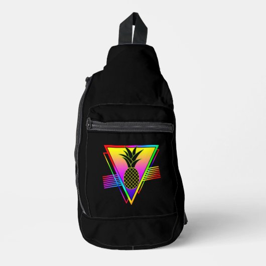 Retro Moderne Silhouet Ananas Zomerfruit Sling Bag (Voorkant)