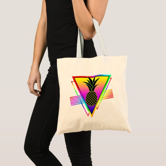 Retro Moderne Silhouet Ananas Zomerfruit Tote Bag (Voorkant (product))
